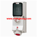 曼奈柯斯 IP67-帶開關，帶機械聯鎖，帶DIN安裝導軌壁裝式插座 5640A